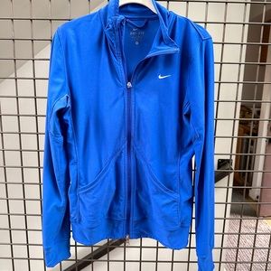 Electric blue woman’s Nike dry fit zip up